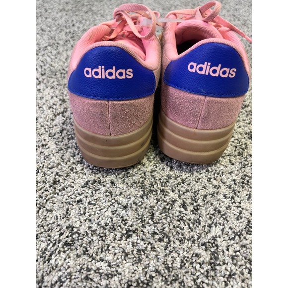 Adidas Court Platform Pink Suede Sneakers Shoes Women's Size 9.5 Neon Stripes‎ - Picture 4 of 10